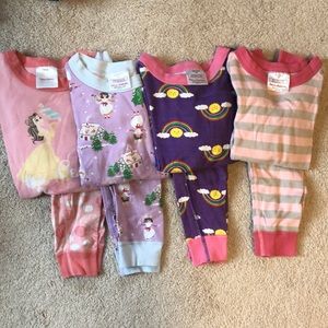 4 pairs of Hanna Andersson Pajamas- long sleeve, long pants. Size 110/5